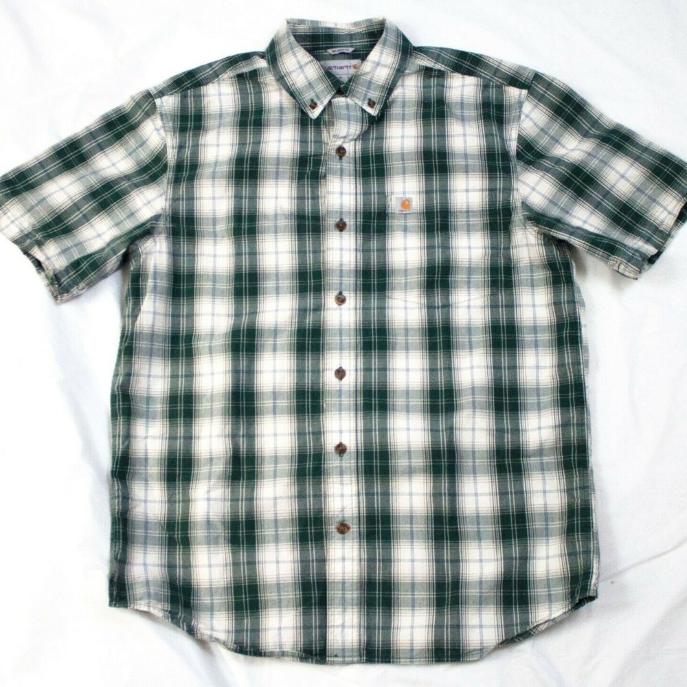 Carhartt Relaxed Fit Men's Short Sleeve Button Down Shirt Size Medium